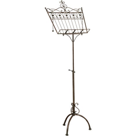 BISCOTTINI Soporte para libros de hierro Expositor de suelo Soporte para música ajustable Soporte información Soporte para menú Caballete