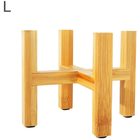 Soporte para macetas con base de madera y protector de suelo – Modelo XL (24,3 x 21 cm) – 1 unidad