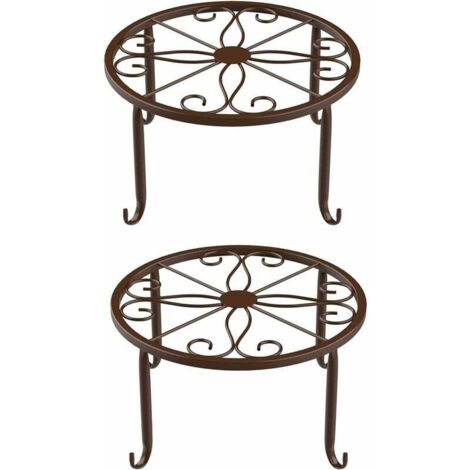 Soporte para macetas de metal de 2 piezas, soporte para plantas con soporte para flores, trípode para plantas de metal, adecuado para oficinas y balcones, se puede utilizar para colocar macetas(Bronce