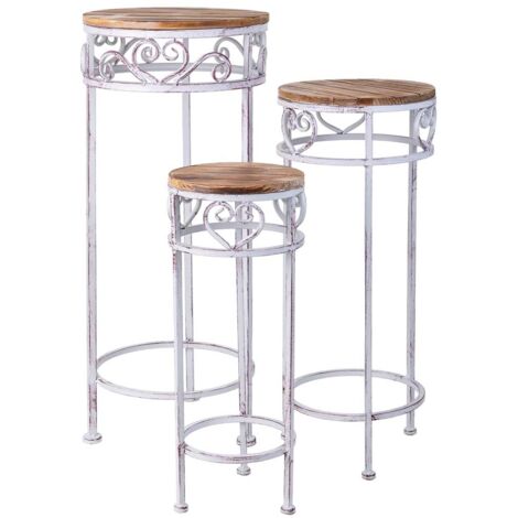 Soporte para macetas set 3 piezas gris, 30x30x71h cm