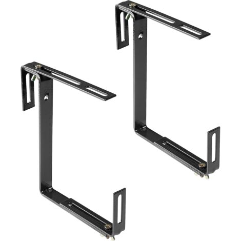 Soporte para maceteros de color antracita ZOLGINAH - Soporte para maceteros robusto y de anchura regulable - Soporte para macetero de metal para el balcón