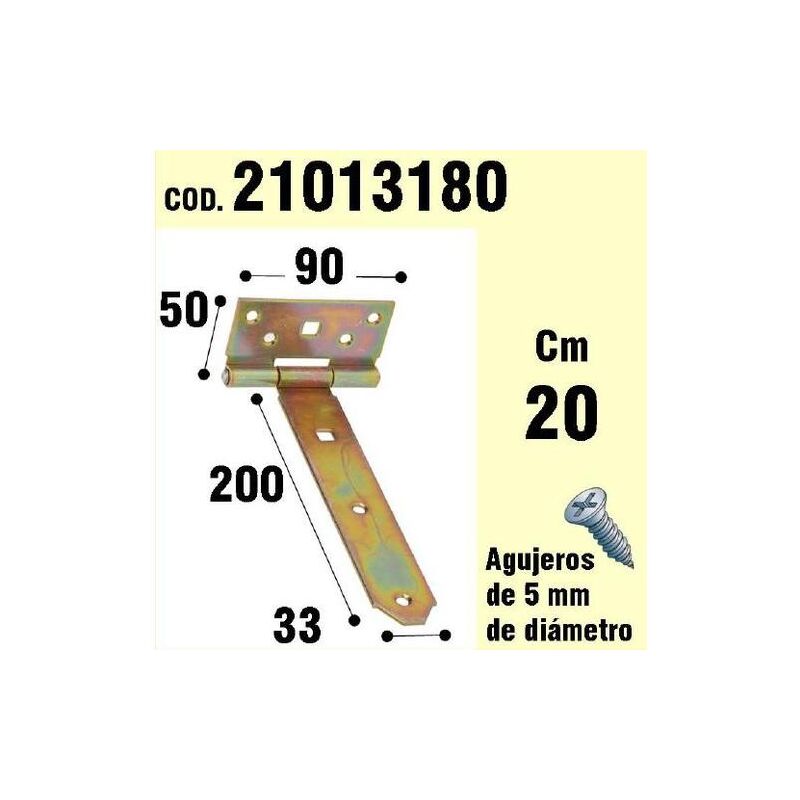 

Soporte para madera bisagra bicromatado 200 mm.