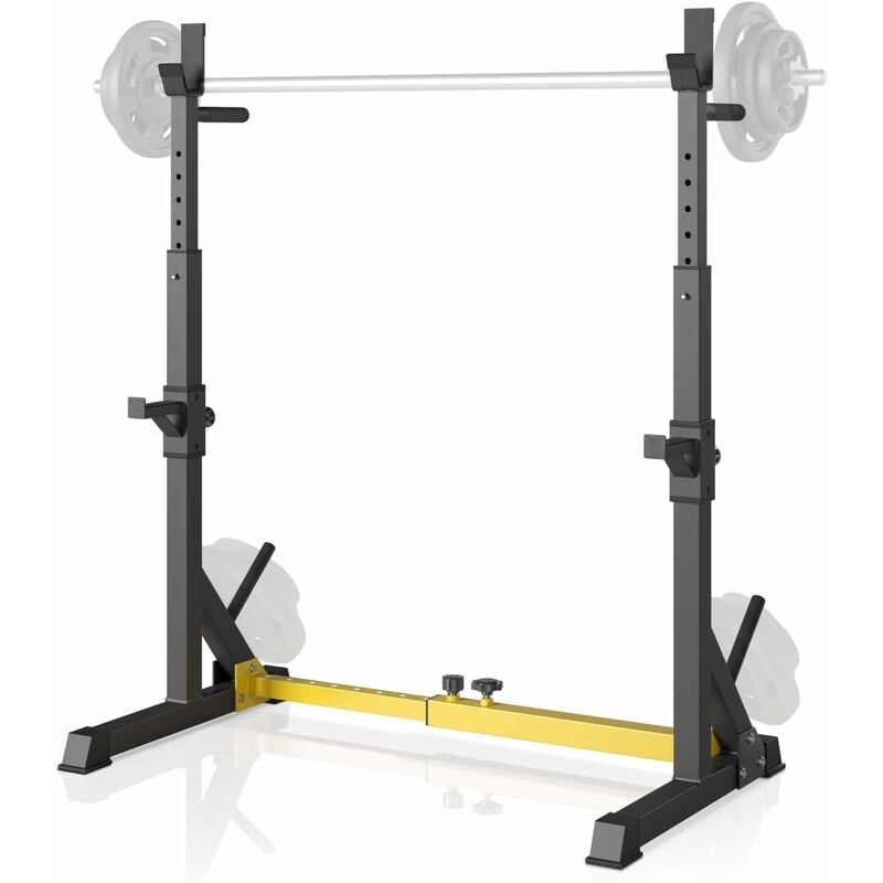 

Soporte para Mancuernas Ajustable, Soporte Multifuncional Sentadillas y Press Banca, Pull up Fitness, Rack para Pesas Largas, Entrenamiento de