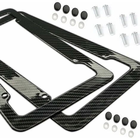 Soporte para matrícula de 2 piezas, soporte para matrícula de coche negro, amplificador de matrícula de alto brillo, brillo noble similar al color de pintura de coche MODOU de laca de piano