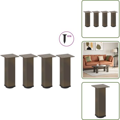 Soporte para mesa de centro - vidaXL Patas para mesa de centro 4 unidades acero natural 30-32 cm Acero - Niveladores para mesa