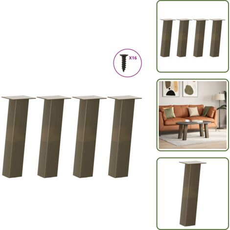 Soporte para mesa de centro - vidaXL Patas para mesa de centro 4 unidades de acero natural 30 cm Acero - Patas de acero natural