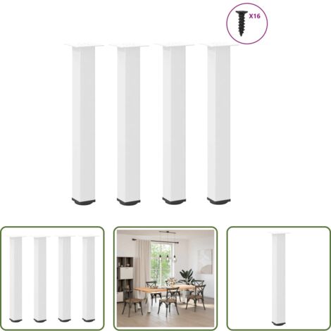 Soporte para mesa -  Patas para consola (4 unidades), color blanco, 72-74 cm, acero