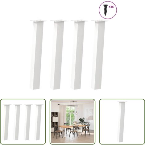 Soporte para mesa -  Patas para consola (4 unidades), color blanco, 72 cm, acero