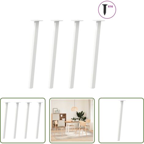 Soporte para mesa -  Patas para consola (4 unidades), color blanco, 72 cm, acero