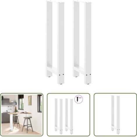 Soporte para mesa -  Patas para mesa de bar blancas (2 unidades, 50 x 100-101 cm, acero)