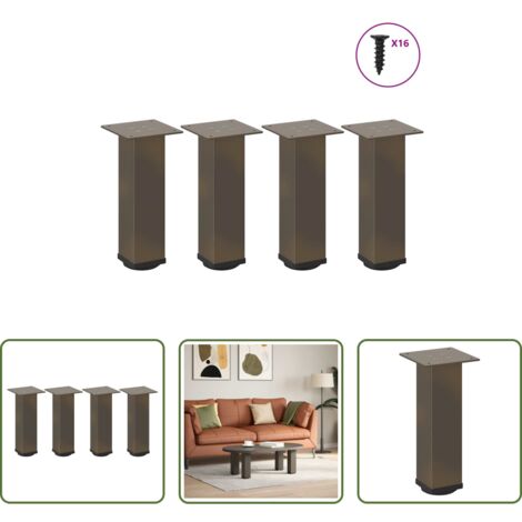 Soporte para mesa -  Patas para mesa de centro 4 unidades acero natural 30-32 cm Acero