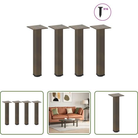 Soporte para mesa -  Patas para mesa de centro 4 unidades acero natural 42-44 cm Acero