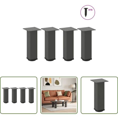 Soporte para mesa -  Patas para mesa de centro (4 unidades), antracita, 30-32 cm, acero