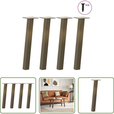 Soporte para mesa -  Patas para mesa de centro 4 unidades de acero natural, 42 cm, acero