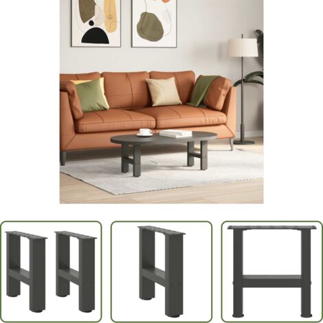 Soporte para mesa -  Patas para mesa de centro antracita (2 unidades, 30 x 31 cm, acero)