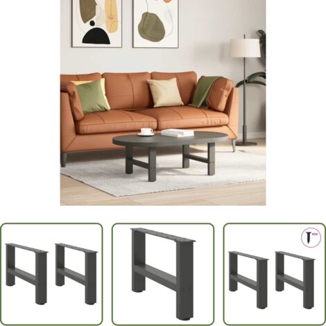 Soporte para mesa -  Patas para mesa de centro antracita (2 unidades, 50 x 30-31 cm, acero)