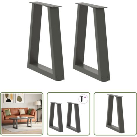 Soporte para mesa -  Patas para mesa de centro en forma de V (2 unidades), antracita, 28 x (42-43,3) cm, acero