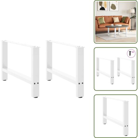 Soporte para mesa - vidaXL Patas para mesa de centro blancas (2 unidades, 70 x 42-43 cm, acero) - Niveladores para mesa