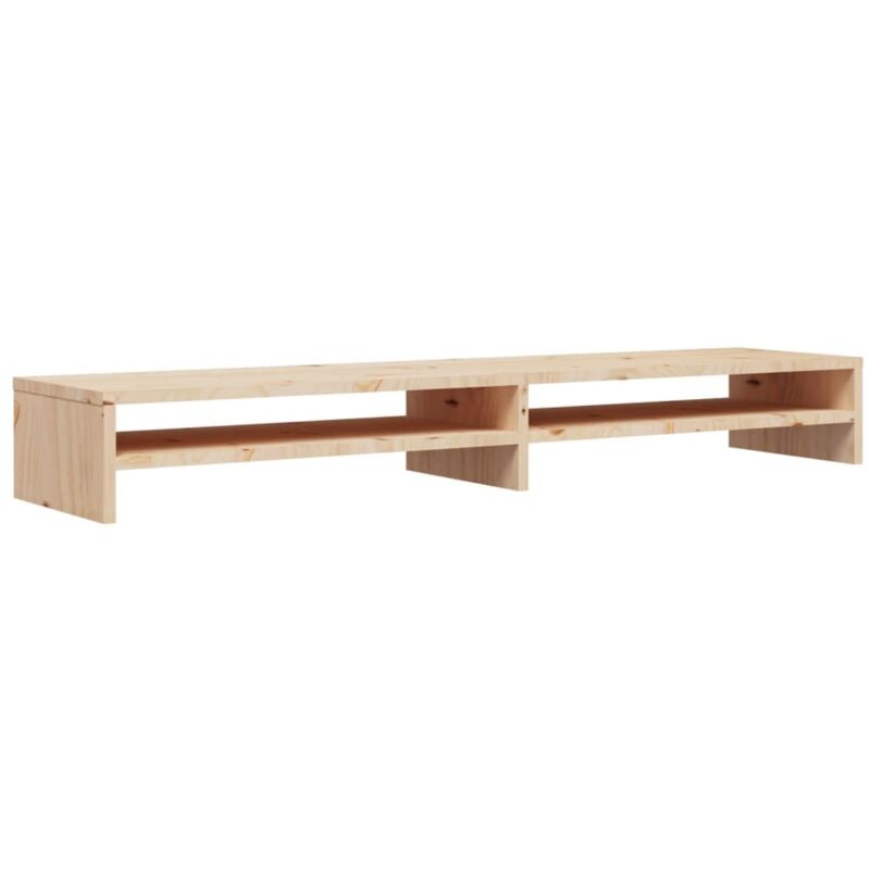 Soporte para monitor 100 x 24 x 13 cm madera maciza de pino marrón 020029195