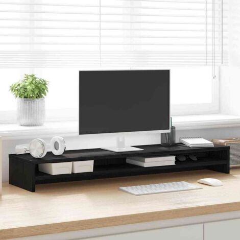 Soporte para monitor de madera de ingeniería de roble negro 100x24x13 cm vidaXL