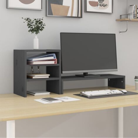Soporte para TV/Elevador monitor Mueble TV salón cristal negro 70x30x13 cm  ES15419A