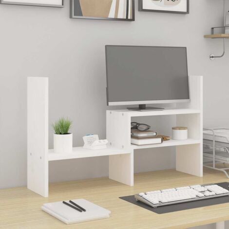 Soporte para monitor madera maciza pino  (39-72)x17x43 cm