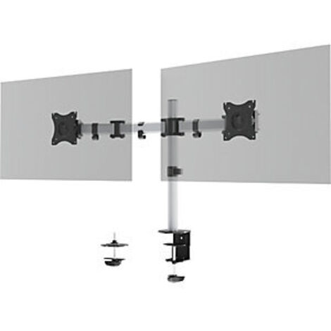 Soporte para monitor SELECT para 2 monitores plateado