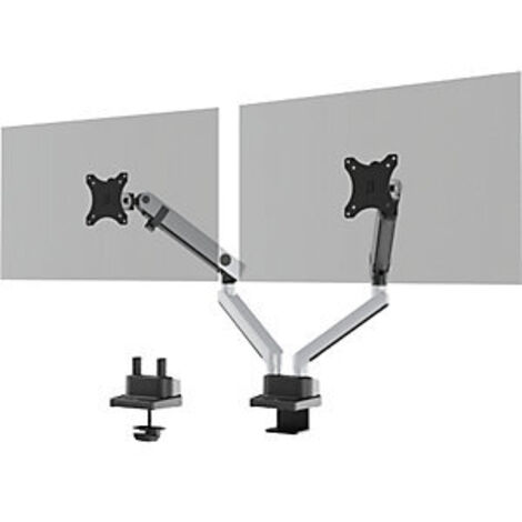 Soporte para monitor SELECT PLUS  para 2 monitores  plateado