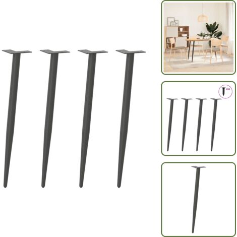 Soporte para muebles - vidaXL Patas de consola forma cónica 4 unidades antracita 72-73 cm acero - Patas de consola