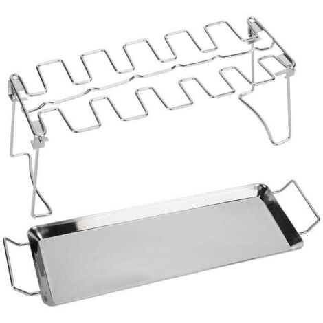 Soporte para muslos y alitas de pollo con utensilios de cocina, parrilla vertical para muslos de pollo para barbacoa.