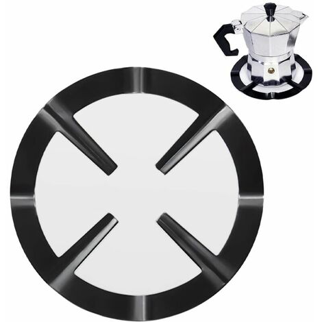 Soporte para olla Moka de acero para estufa de gas, reductor de anillo de gas de metal, anillo de estante reductor de cafetera para cocinar, 1 pieza, negro,