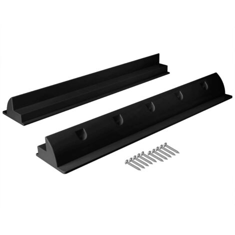 Soporte para panel solar para autocaravana, barco, techo plano, caravana, resistente a la intemperie, de plástico ABS en negro, 55 cm, soporte para panel solar, incluye tornillos
