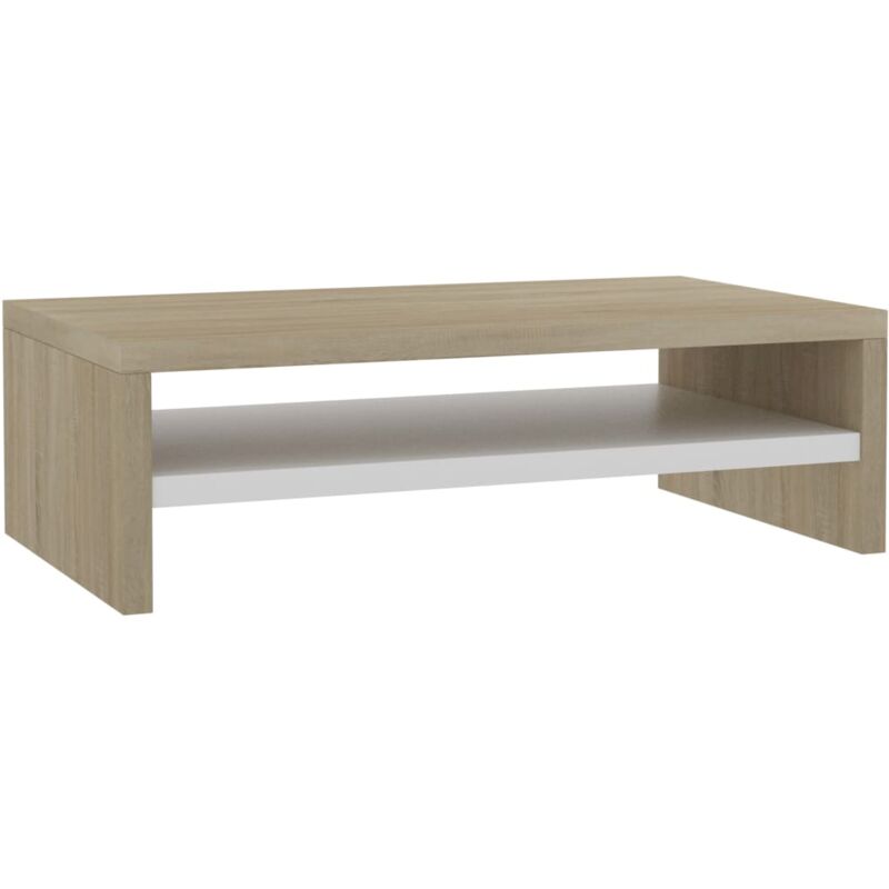 

Soporte para Pantalla de Aglomerado 42x24x13cm Blanco y Roble Sonoma - Blanco - Vidaxl