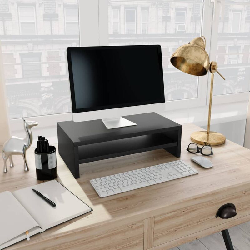 

Soporte para pantalla de aglomerado negro 42x24x13 cm - Negro
