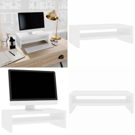 Soporte para pantalla madera contrachapada blanco 42x24x13 cm - Soporte para TV - Soporte para monitor