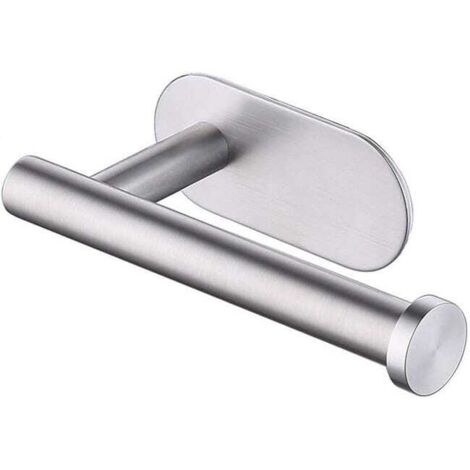 Soporte para papel higiénico autoadhesivo de acero inoxidable, no requiere perforación, fuerte adhesión e impermeable - Estirado de alambre