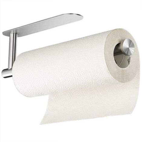 Soporte para papel higiénico autoadhesivo, no requiere perforación, de acero inoxidable 304 (plateado).