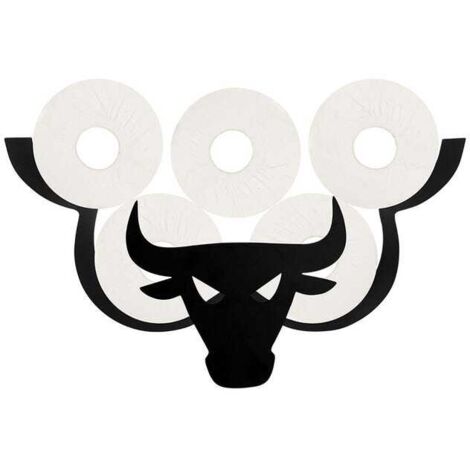 Soporte para papel higiénico con forma de animal, soporte independiente para toallas de papel, negro, toro