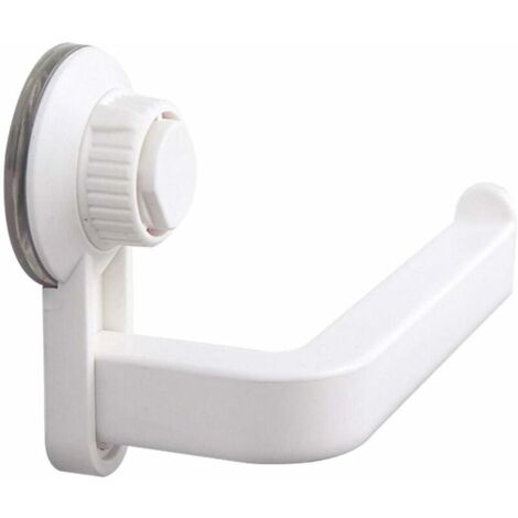 Soporte para papel higiénico con ventosa impermeable para cocina y baño, estante para toallas y accesorios, resistente a la humedad, soporte de pared para papel higiénico, color blanco (Color: Blanco)