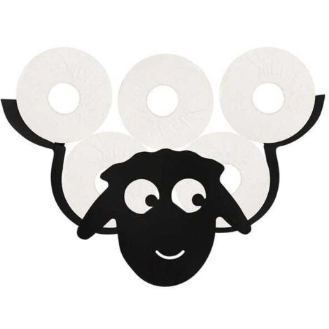 Soporte para papel higiénico para mascotas, soporte independiente para toallas de papel, negro, oveja