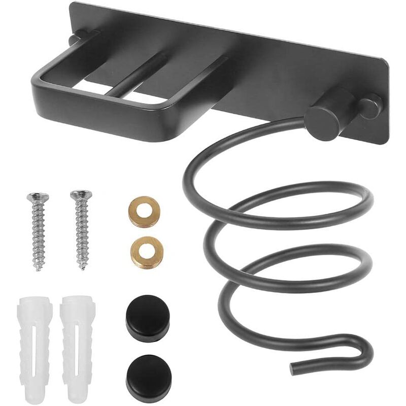 

Soporte para plancha de pelo, soporte para secador de pelo con cable ordenado, soporte de pared de metal para organizador de soporte de cepillo de