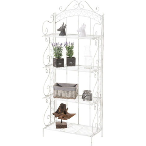 Soporte para plantas 4 niveles 153x61x33 cm metal blanco forrado ETA10020
