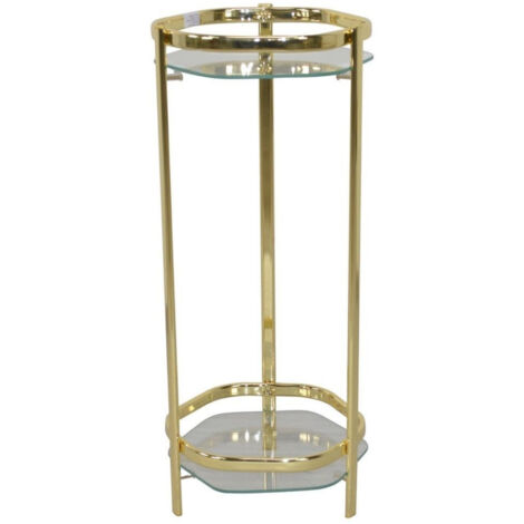 Soporte para plantas/balda de metal color latón 66 cm MED05115