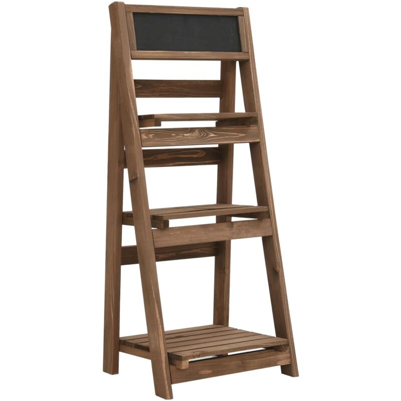 

vidaXL Soporte para plantas de 3 niveles y pizarra madera maciza abeto - Marrón