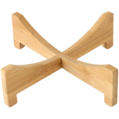 Soporte para plantas de bambú con diseño moderno: conjunto de dos bloques para plantas de interior, disponible en varios tamaños (de 10 × 4 cm a 29 × 6 cm) y en color beige.
