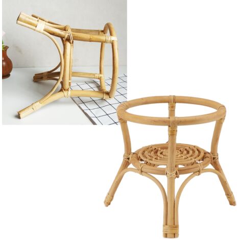 Soporte para plantas de ratán, 24 cm de diámetro, minimalista y estable, para macetas, apto para uso interior y exterior, patio y jardín.