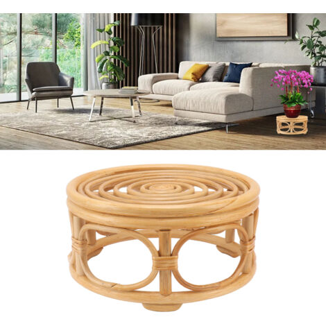 Soporte para plantas de ratán natural – Hecho a mano, de forma redonda para macetas, sala de estar y jardín – Estable y duradero