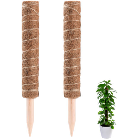 Soporte para plantas fabricado con fibra de coco natural – 30 cm, 35 cm, 40 cm, 45 cm – Soporte resistente y riego duradero para tus plantas de interior.