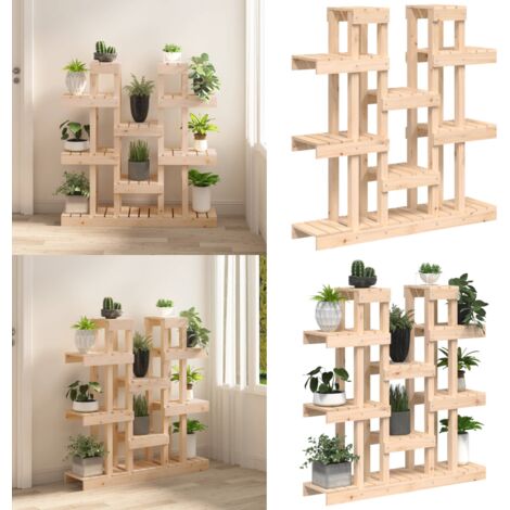 Soporte para plantas madera maciza de pino 104,5x25x109,5 cm - Soporte de madera - Soporte para macetas