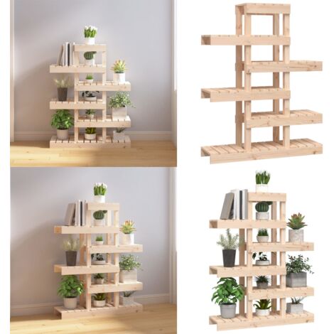Soporte para plantas madera maciza de pino 85x25x109,5 cm - Soporte de madera - Soporte para macetas
